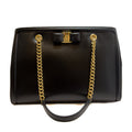 Ferragamo Melike Nero Pebbly Calf Leather