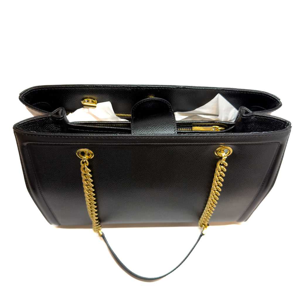 Ferragamo Melike Nero Pebbly Calf Leather