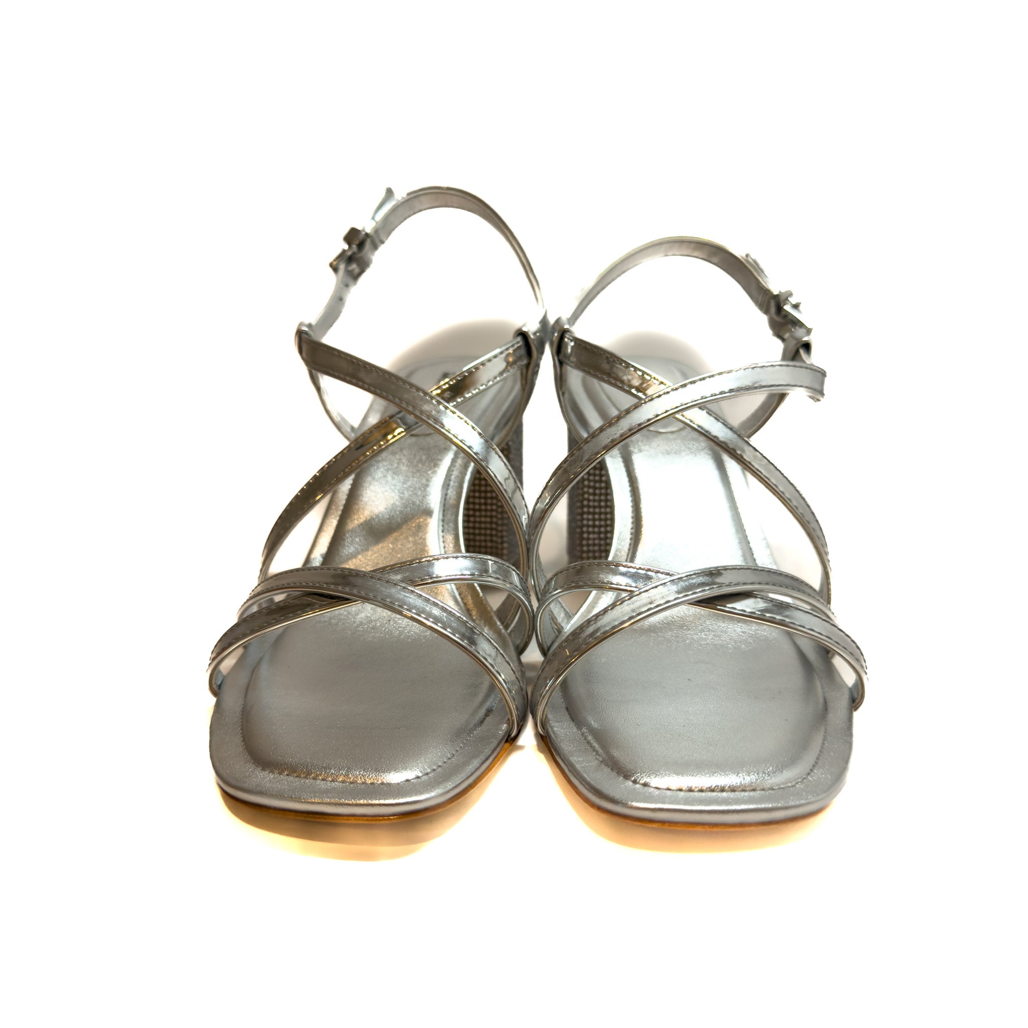 Michael Kors Metallic Silver Lana Block Heel Sandal - Size 8M