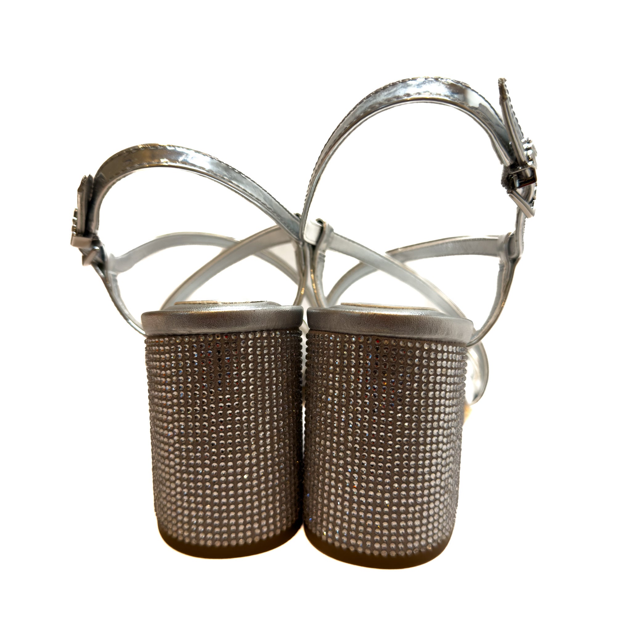 Michael Kors Metallic Silver Lana Block Heel Sandal - Size 8M