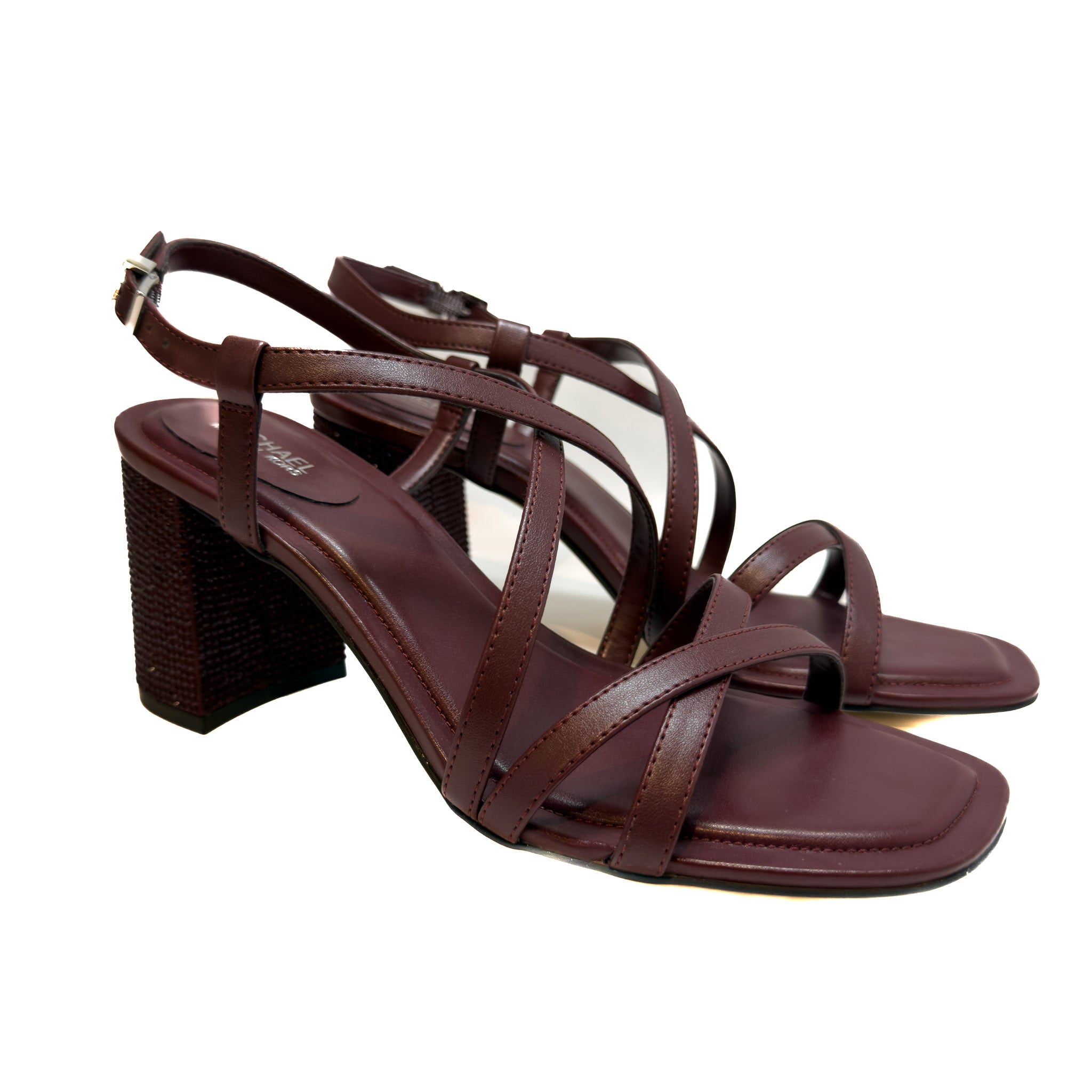 Michael Kors OxBlood Lana Block Heel Sandal - Size 8M