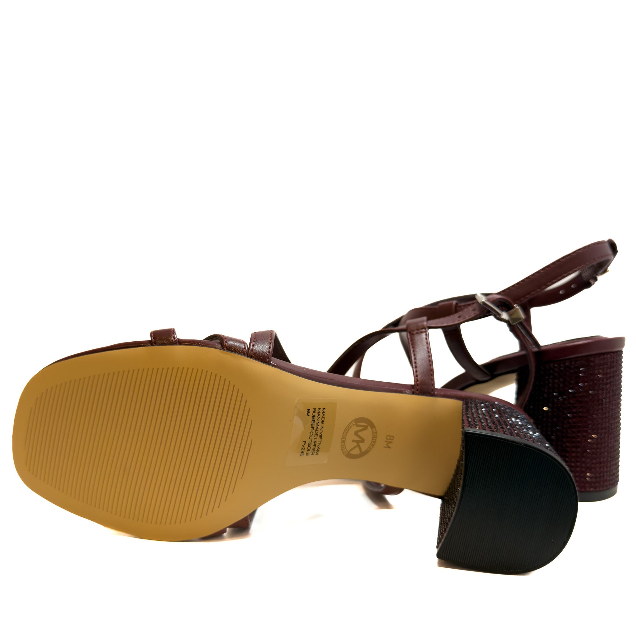 Michael Kors OxBlood Lana Block Heel Sandal - Size 8M