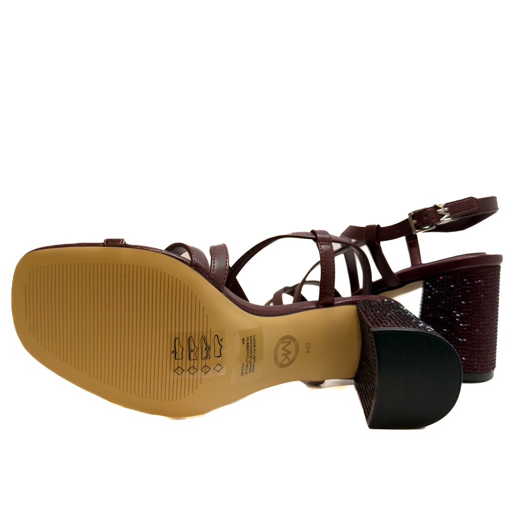 Michael Kors OxBlood Lana Block Heel Sandal - Size 8M