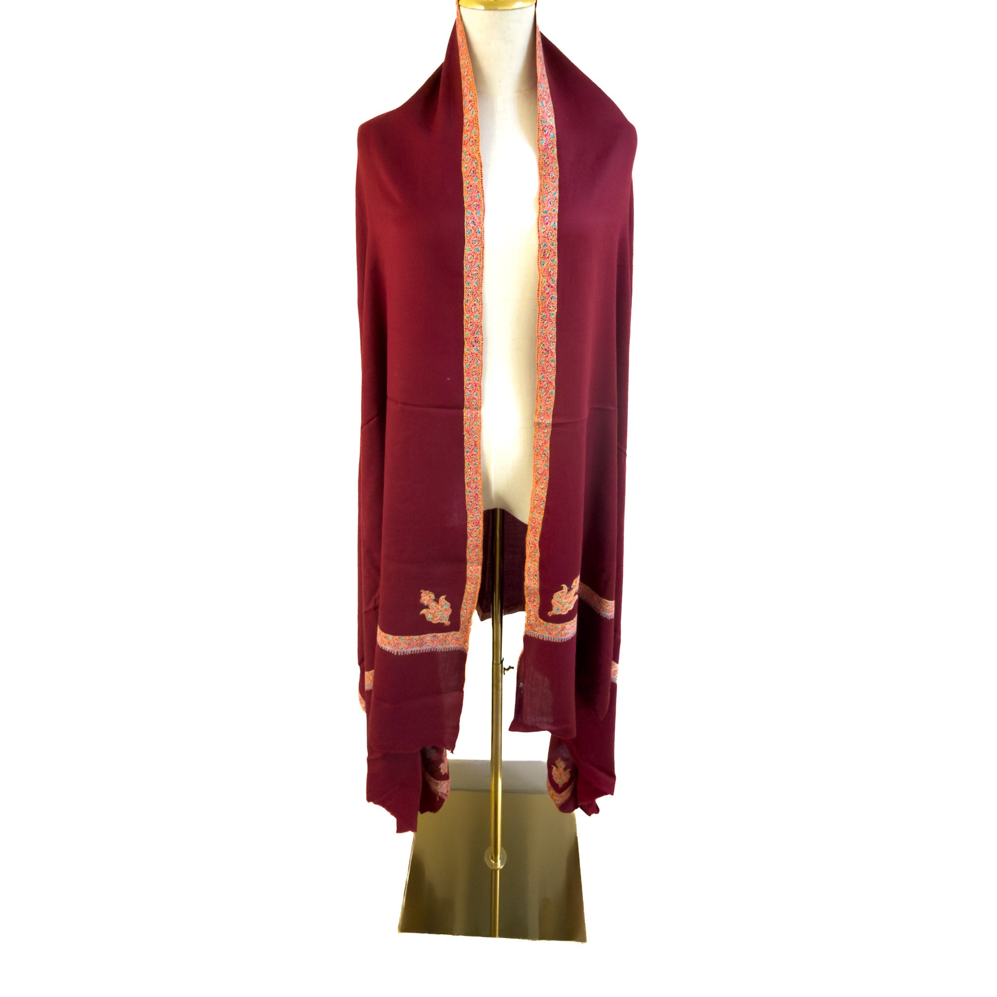Maroon 100% Pure Pashmina Shawl