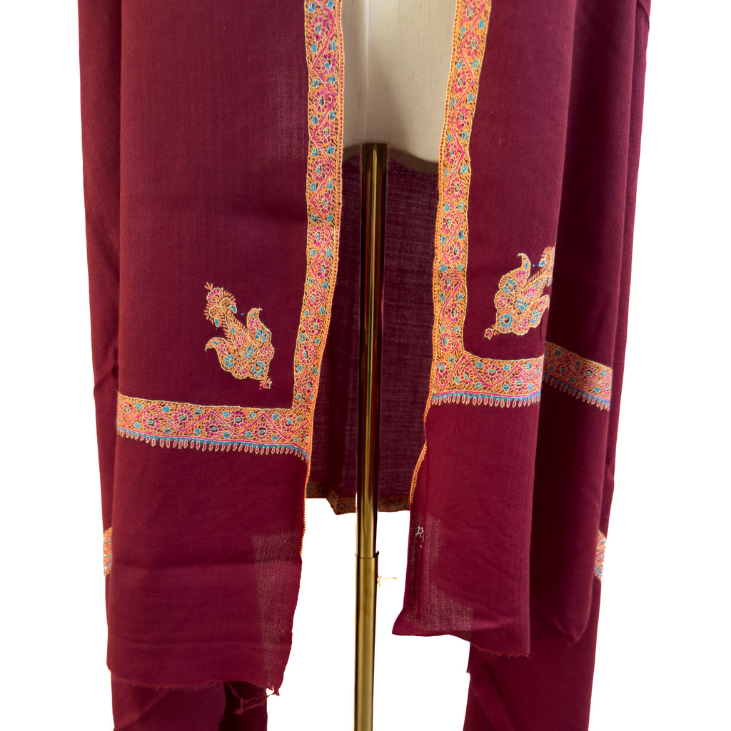 Maroon 100% Pure Pashmina Shawl