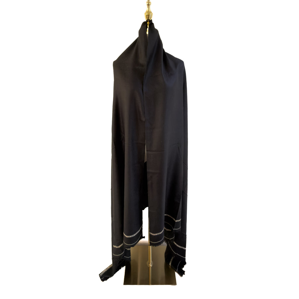 Black 100% Pure Pashmina Shawl
