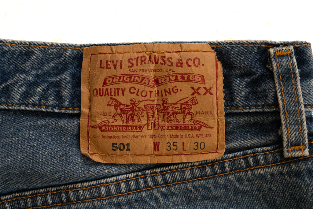 Levi's 501 Made in USA 90's Blue Jeans - 35x30