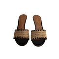 Kate Spade Straw Whipstitch Trim Slides - Size 8.5B