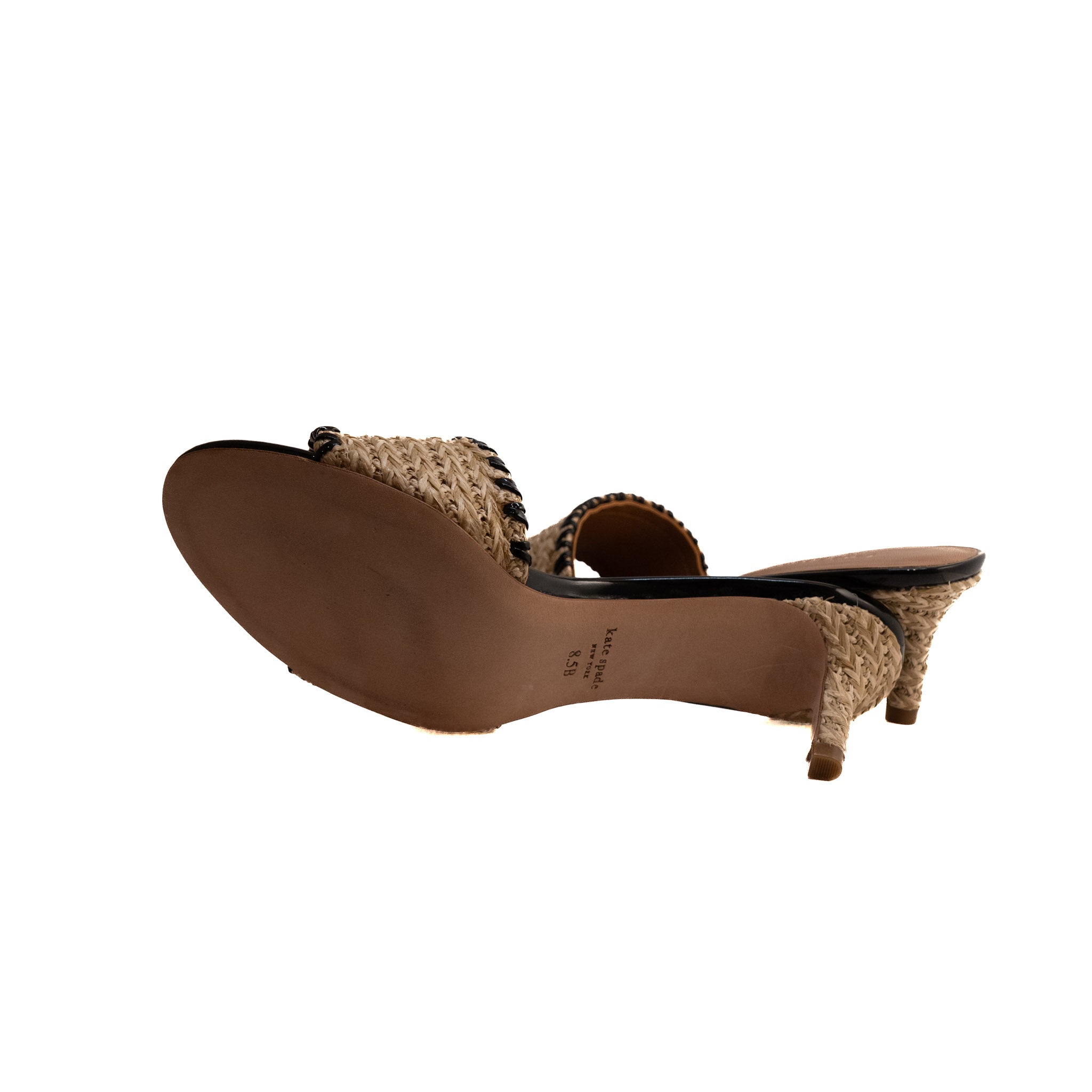 Kate Spade Straw Whipstitch Trim Slides - Size 8.5B