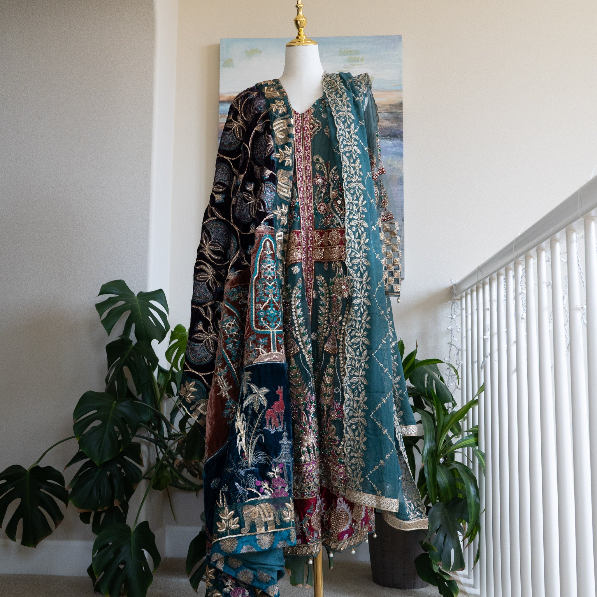 Crimson X Saira Shakira Teal Wedding Collection - Size Large