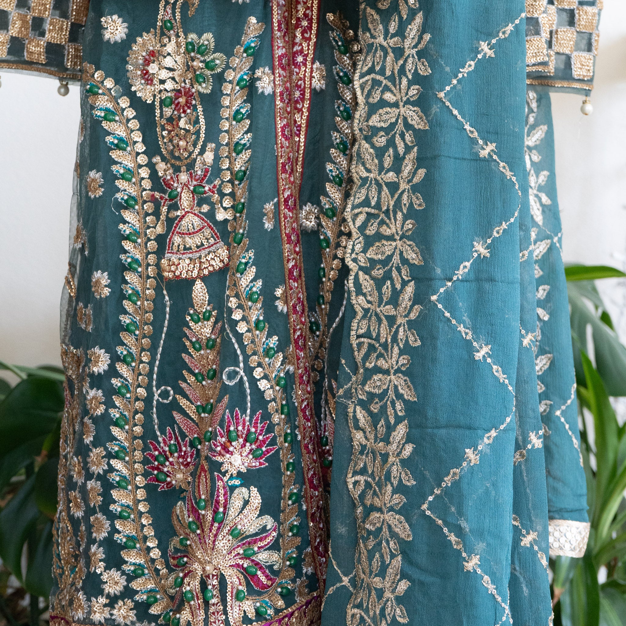 Crimson X Saira Shakira Teal Wedding Collection - Size Large