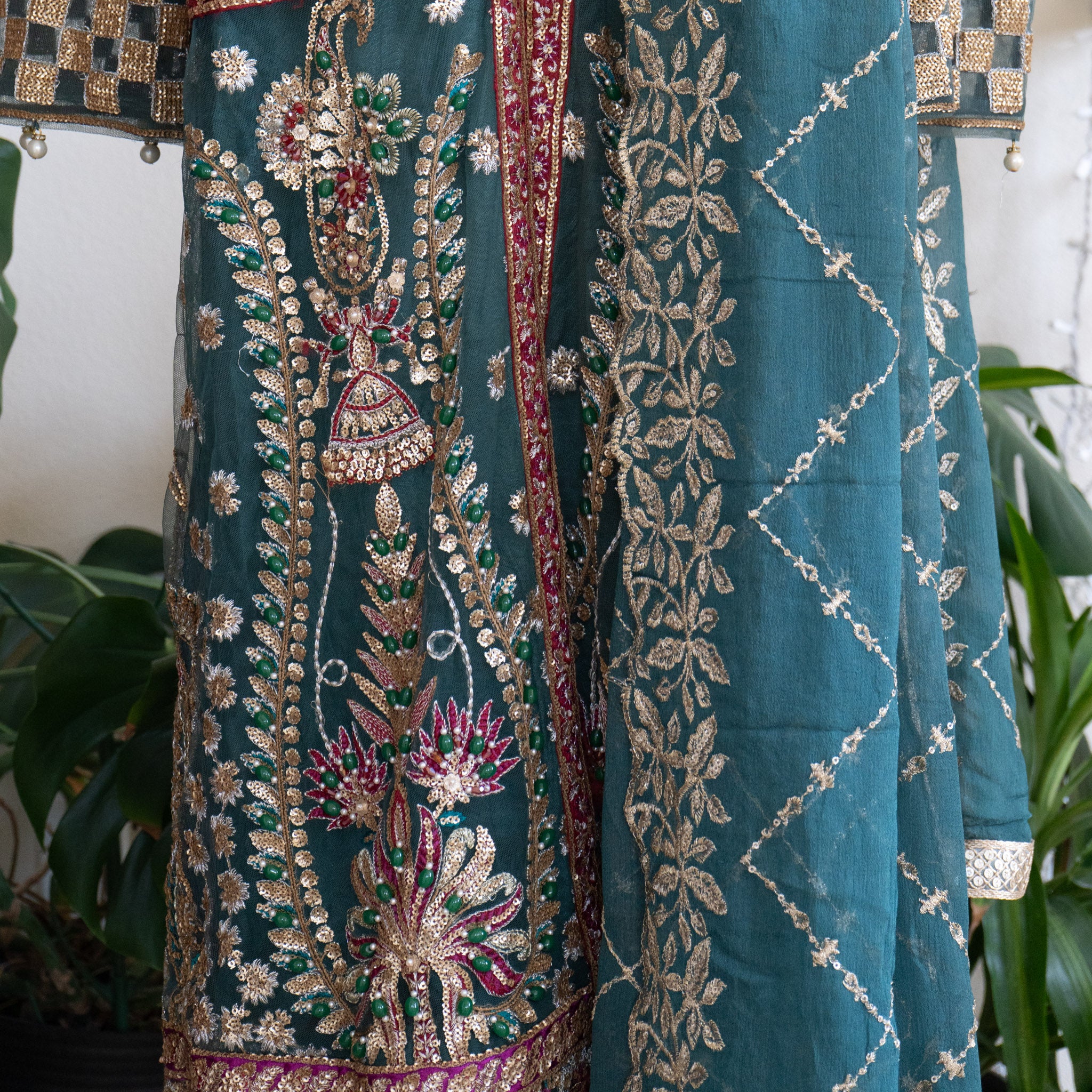 Crimson X Saira Shakira Teal Wedding Collection - Size Large