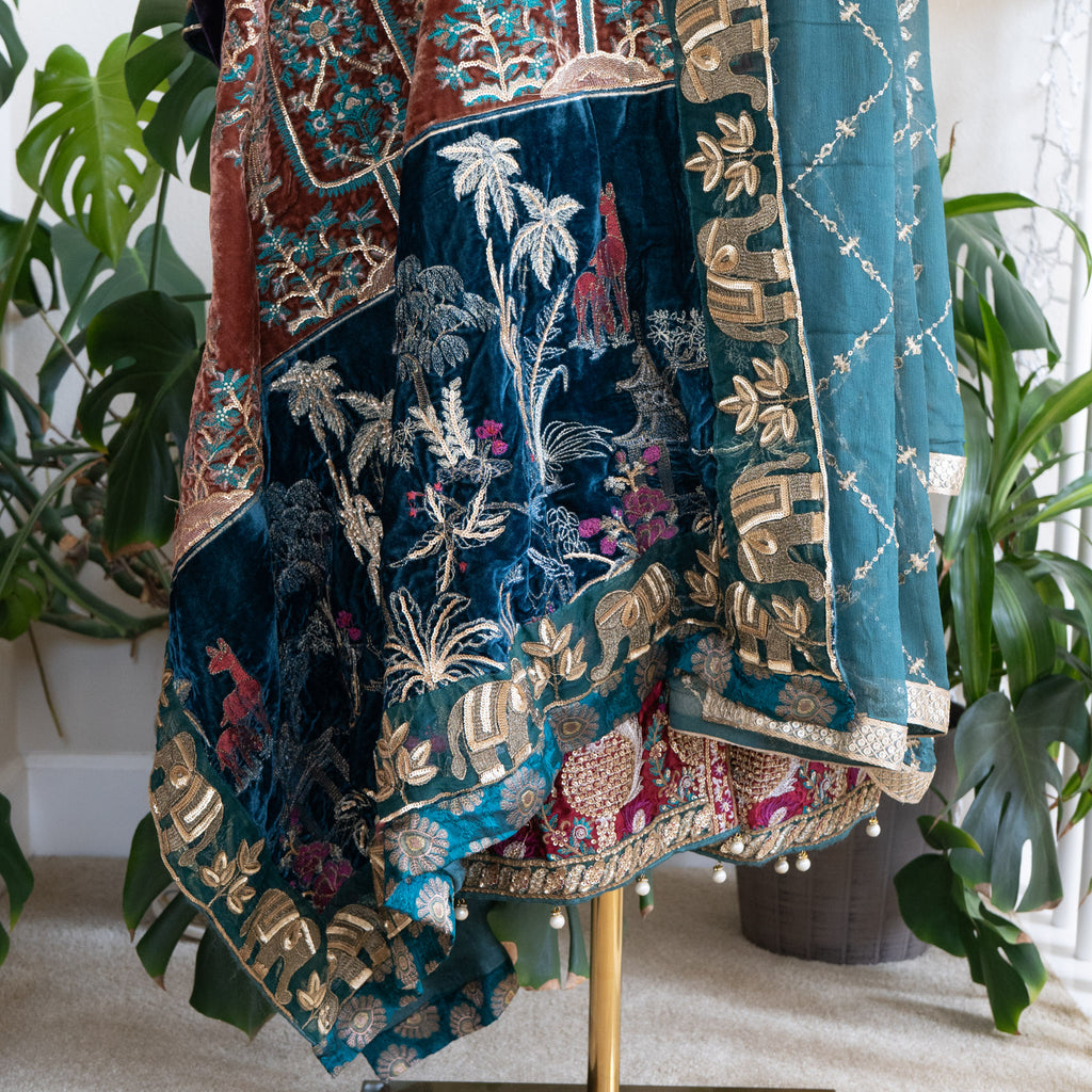 Crimson X Saira Shakira Teal Wedding Collection - Size Large