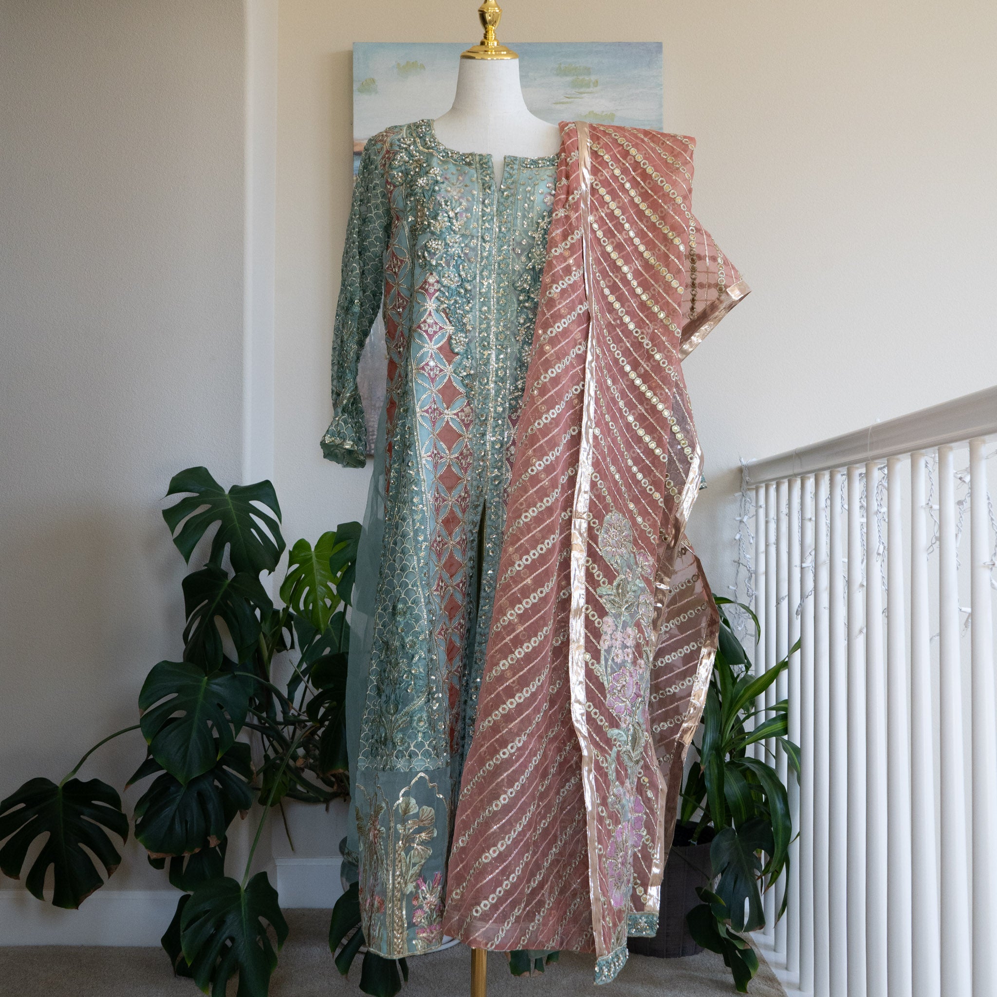 Crimson X Saira Shakira Aqua Wedding Collection - Size Large