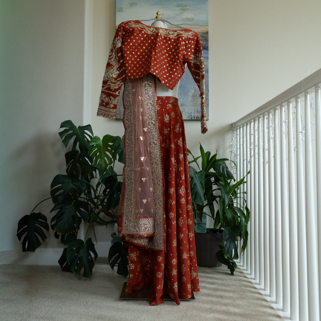 Sana Safinaz Red Outfit - Size Small