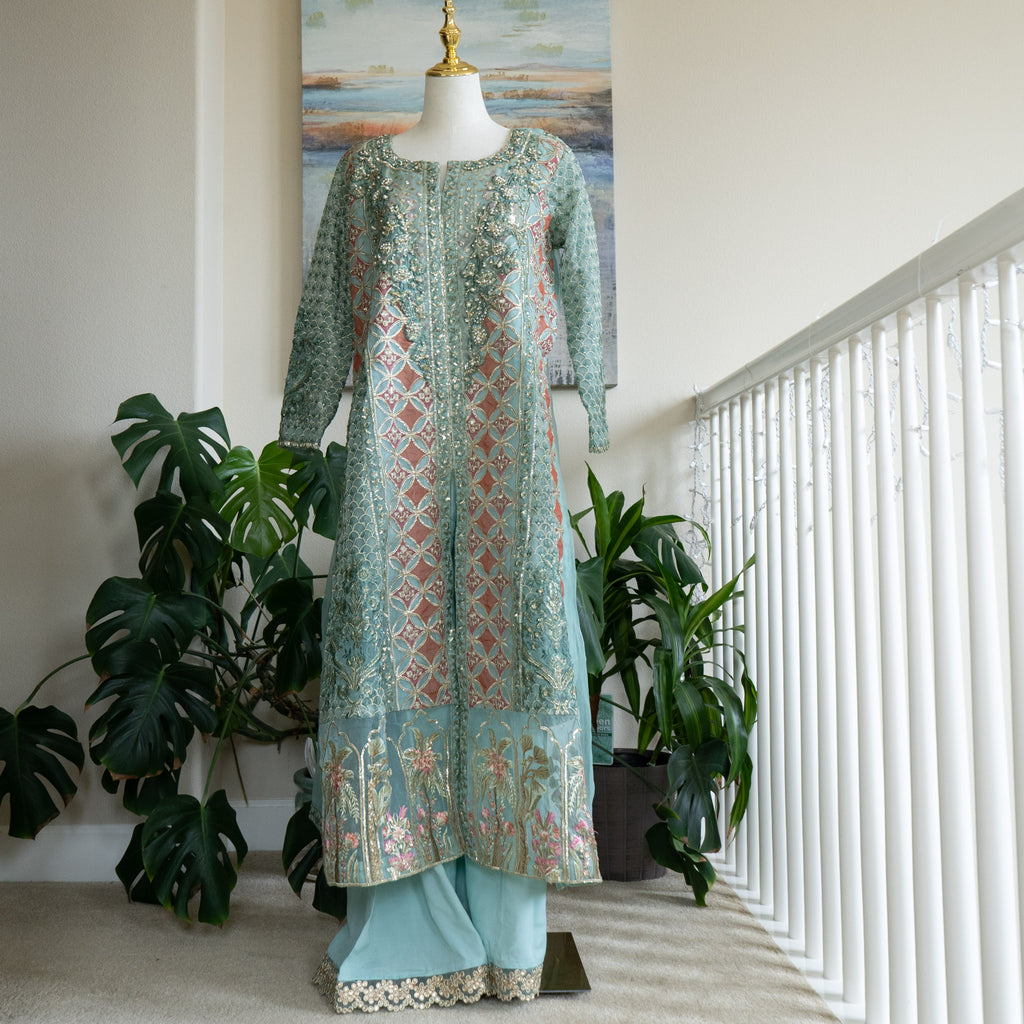 Crimson X Saira Shakira Aqua Wedding Collection - Size Large