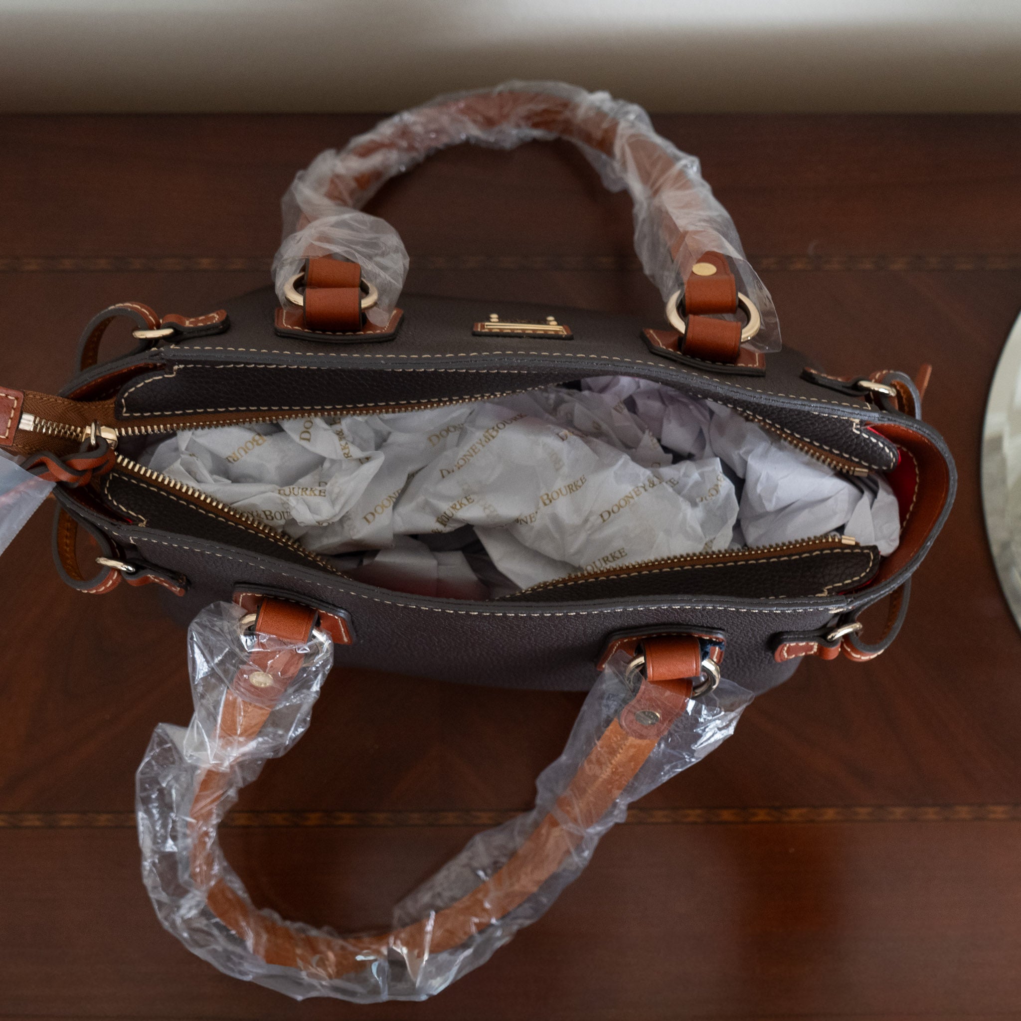 Dooney and Bourke Brown Small Winged Shopper
