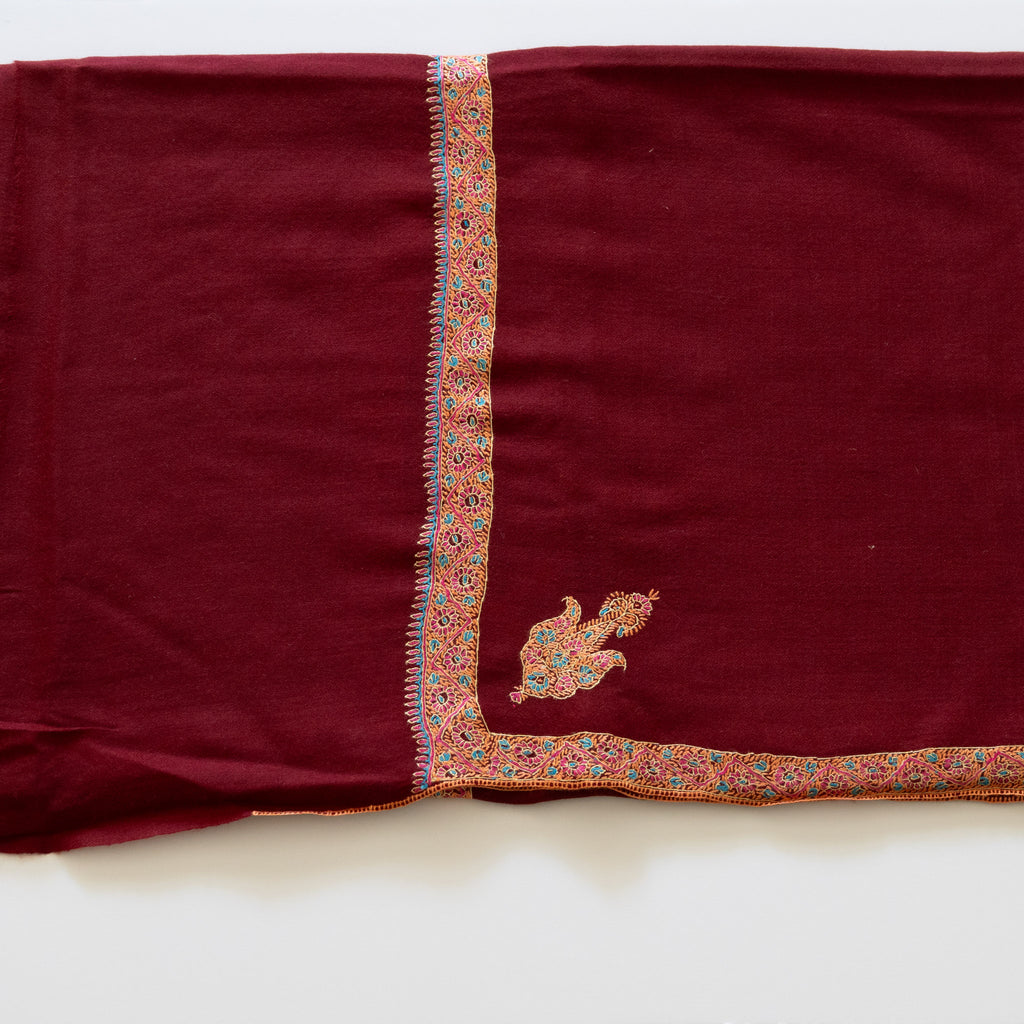 Maroon 100% Pure Pashmina Shawl