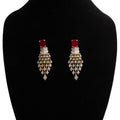 Gold Plated Earrings with Red Stones